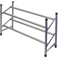 JVL 2 Tier Extendable Shoe Rack in Silver | Size: Medium