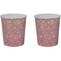 JVL Pink Sparkle Plastic Waste Paper Bin | Size: 1 Pack