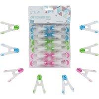 JVL Prism Soft Touch Mini Pegs - Pack of 12 - Multicolor - One Size in Pink | Size: 1 Pack