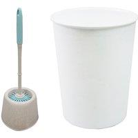 JVL Antibac Toilet Brush & White Plastic Bin