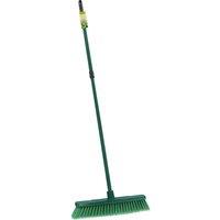 JVL Outdoor Soft Bristle Broom with Telescopic Handle - Green | Size: 1 Pack