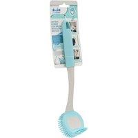 JVL Pro Clean Anti-Bacteria Rubber Dish Brush with Extra Bristles in Blue | Size: 1 Pack