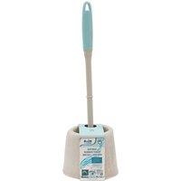 JVL Pro Clean Anti-Bacteria Rubber Toilet Brush & Holder in Blue