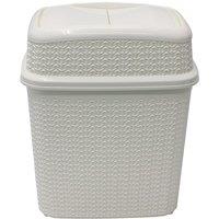 JVL Loop 10L Push Top Bin in Off-White