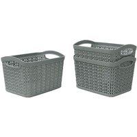 JVL Loop 1.5L S/3 Storage Baskets in Grey | Size: Small