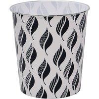 JVL Leaves Plastic Waste Paper Bin - Set of 2 in Black | Size: 2 Pack