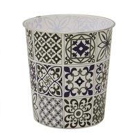 JVL Mosaic Plastic Waste Paper Bin - Set of 2 in Black | Size: 2 Pack