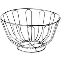 Orsina Chrome Round Fruit Basket, Sleek Wire Design With Polished Chrome Finish, Ideal For Storing & Displaying in Silver