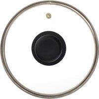 Orsina Gold 18cm Saucepan Lid, Tempered Glass Lid With Steam Vent For Efficient Cooking, Durable Replacement Lid in Clear