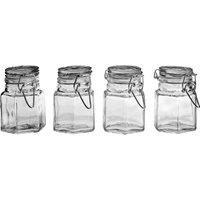 Orsina Hayden Glass & Clip Top Lids Spice Jars Set of 4 in Clear