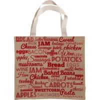 Orsina Green 'Food Stuff' Shopping Bag, nature friendly Reusable Tote With Bold Text & Sturdy Handles, Lightweight in Red
