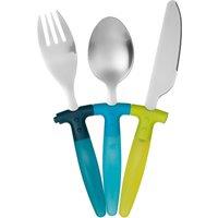 Orsina Pink Children 3Pc Cutlery Set, Stainless Steel Cutlery with Plastic Handles, Pink Plastic Handle Cutlery Set