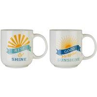 Orsina Elegant Design Set Of Two Sunshine Mug, Versatile Small Milk Mug For Bedroom, Dishwasher Safe Coffee Mug