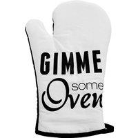 Orsina Single Oven Glove, Humorous Typography Design With Quilted Heat Protection, Adds Personality in White