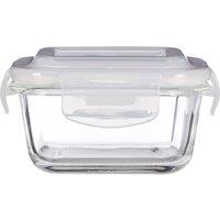 Orsina 320ml Glass Container, Borosilicate Glass with Airtight BPA-Free White Clip-On Lid in Clear
