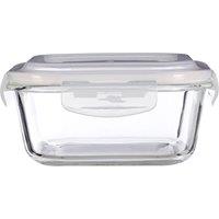 Orsina 800ml Glass Container, Borosilicate Glass with Airtight BPA-Free White Clip-On Lid in Clear