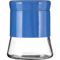 Orsina Blue Steel Wrap Glass Storage Jar, 800ml Capacity, Modern Design with Grey Steel Lid, Kitchen Storage