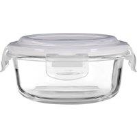 Orsina 400ml Glass Container, Borosilicate Glass with Airtight BPA-Free White Clip-On Lid in Clear