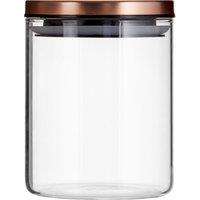 Orsina Practical Design Rose Gold Lid 700ml Storage Jar, Elegant House Spice Jars, Durable Organizer For Kitchen in Clear