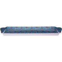 Orsina Floral Design Casey Sandwich Tray, Curved Contemporary Dining Tray, Functional Breakfast Tray in Blue
