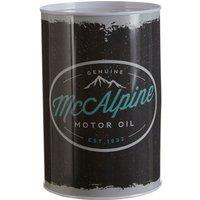 Orsina Large Money Tin|Metal Saving Tin, Classic Tin, McAlpine Motor Oil Metal Money Box, Cylindrical Coin Storage in Black