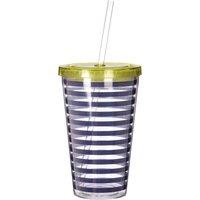 Orsina Durable Stripe 450Ml Drinks Cup, Versatile Plastic Water Cup, Portable Safe Plastic Water Drinking Cup