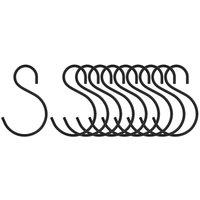 Orsina Set Of 10 Matte Rose Gold Hooks, Durable Metal S-Hooks For Hanging Kitchen Utensils Or Accessories, Sleek in Black