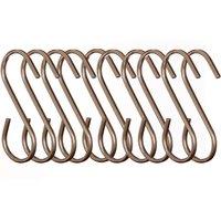 Orsina Set Of 10 Matte Rose Gold Hooks, Durable Metal S-Hooks For Hanging Kitchen Utensils Or Accessories, Sleek in Copper