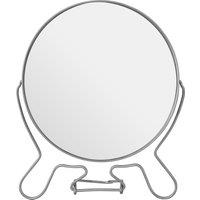 Orsina White Metal Large Shaving Mirror, 2-Sided Table Mirror With Swivel Function, Table Mirror With Metal Stand in Silver