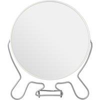 Orsina White Metal Large Shaving Mirror, 2-Sided Table Mirror With Swivel Function, Table Mirror With Metal Stand
