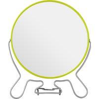 Orsina White Metal Large Shaving Mirror, 2-Sided Table Mirror With Swivel Function, Table Mirror With Metal Stand in Green