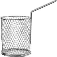 Orsina Functional Design Round Mini Fryer Basket, Stainless Steel Mini Serving Basket For Chips & Snacks, Durable in Silver