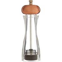 Orsina Small Clear & Copper Salt & Pepper Mill, Acrylic & Copper Finish Grinder, Adjustable Ceramic Mechanism
