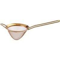 Orsina Medium Gold Finish Sieve, 10cm Stainless Steel Mesh Strainer, Miniature Sifter With Hanging Loop, Tiny Strainer