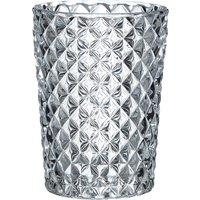 Orsina Luxe Diamond Bathroom Tumbler, Clear Glass Decor Tumbler, Crystal-Effect Water Tumbler, Ideal For Sink Use
