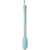 Orsina Stainless Steel Tongs With Red Silicone Tips, Heat Resistant Tongs With Grip, Kitchen Tongs With Sliding Lock in Turquoise