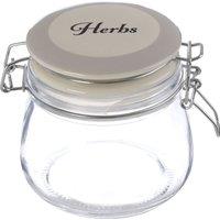 Orsina Stylish Herbs Storage Jar, Durable Glass Jar With Lid For Kitchen Counter, Versatile Airtight Storage Jar in Clear