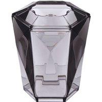 Orsina 3D Geometric Blue Acrylic Toothbrush Holder, Freestanding Toothbrush Unit, Lightweight Bathroom Accessory in Grey