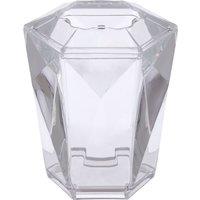 Orsina 3D Geometric Blue Acrylic Toothbrush Holder, Freestanding Toothbrush Unit, Lightweight Bathroom Accessory in Clear