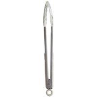 Orsina Stainless Steel Tongs With Red Silicone Tips, Heat Resistant Tongs With Grip, Kitchen Tongs With Sliding Lock in Silver