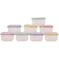 Orsina Set of Eight Assorted Mini Storage Containers, 100ml Capacity, BPA-Free Plastic with Secure Snap-On Lids in Clear