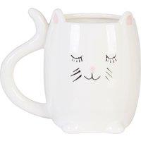 Orsina Elegant Design Cat Mug, Versatile Use Small Milk Mug For Bedroom, Dishwasher Safe Coffee Mug For Livingroom in White