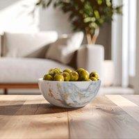 Orsina Matte Porcelain Snack Bowl With Gold-Toned Rim, Serving Dish, Multipurpose Mixing, Plating & Portioning Bowl