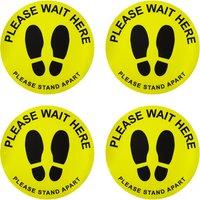 Orsina Warning Floor Sticker Please Wait Here Set of 4