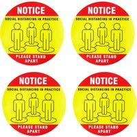 Orsina Warning Sticker Please Stand Apart Set of 4