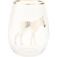 Orsina Versatile Gold Zebra Curved Tumbler, Comfortable Grip Tumbler For Parties, Easy Sipping Restaurant Tumbler in Clear
