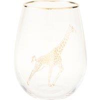 Orsina Versatile Gold Giraffe Curved Tumbler, Comfortable Grip Tumbler For Parties, Easy Sipping Restaurant Tumbler in Clear