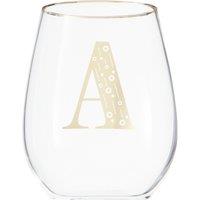 Orsina Comfortable Grip Letter A Curved Tumbler, Versatile Tumbler For Parties, Easy Sipping Restaurant Tumbler in Clear