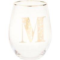 Orsina Comfortable Grip Letter M Curved Tumbler, Versatile Tumbler For Parties, Easy Sipping Restaurant Tumbler in Clear