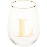 Orsina Versatile Letter L Curved Tumbler, Comfortable Grip Tumbler For Parties, Easy Sipping Restaurant Tumbler in Clear